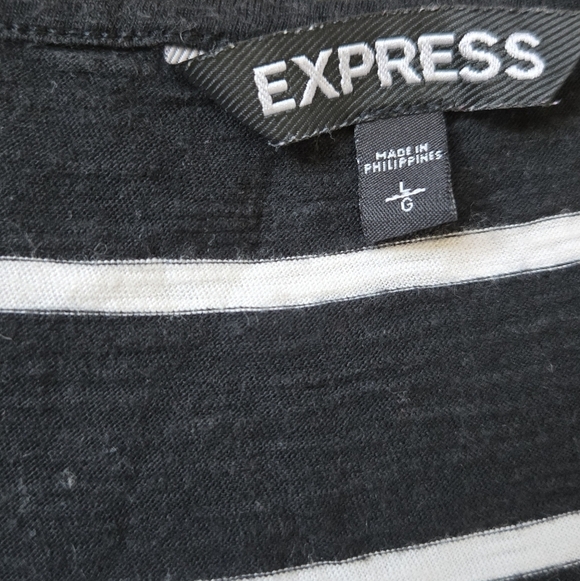 Express Sleeveless Black and White Striped High Low Midi Dress Size Large - Picture 5 of 9